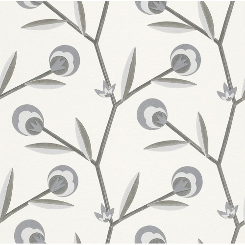 German Floral Wallpaper 10m x 0.53m Light Beige, Model 440300 | Balbaid Decor Company