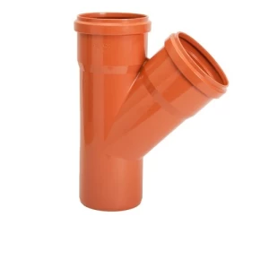 Tee Y UPVC Size 250×160 mm Orange | Arabian Plastic Manufacturing CO.(APLACO)