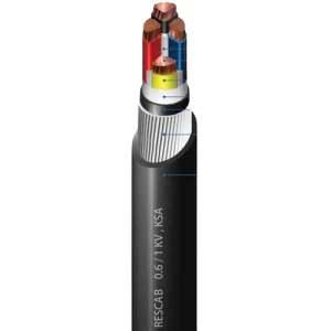 6sq mm 0.6/1kV 4 Core SWA Armored Electric Cable, Stranded Copper, PVC Insulated, 1000m | RESCAB