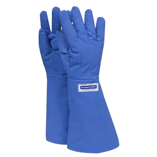 Chemical protection gloves, blue color, size (Large).