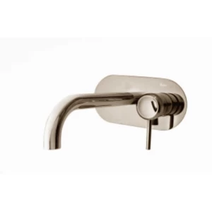 Wall Bathroom Washbasin Mixer With Frame 20x20.8x10 cm Matte Nickel, 927 gram | Hatch Company