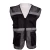 Professional heavy duty safety vest, with pockets and zipper, Size M, Weight 1 kg, Black Color