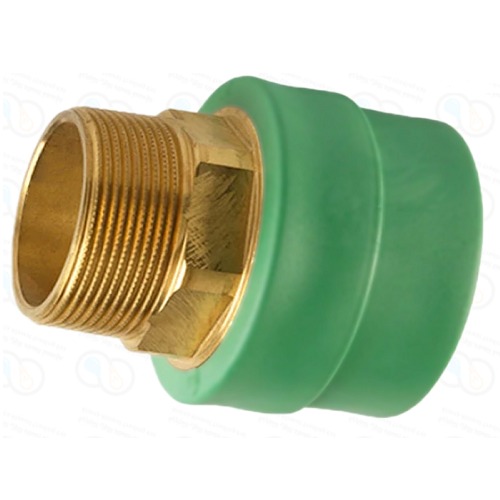 PPR Adapter Hex Male Thread Size 75 mm × 2 1/2 Inch Pressure 25 Bar Green | Al mona for innovative pipe solutions