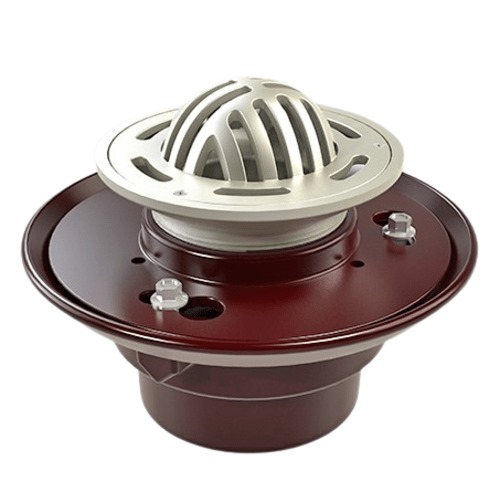 Cast Iron Floor Drain 75 mm Outlet Size with Spherical Dome Strainer | Saudi Cast Company