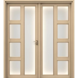 باب مزدوج WPC مقاس 220 × 235 سم لون خشب فاتح موديل WPC-GPR07 | WPC