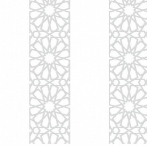 Patterned Wallpaper 15.6m×100cm White and Gray | Luxury line