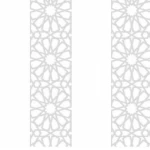 Patterned Wallpaper, Size 15.6m×100cm, White with Gray color 