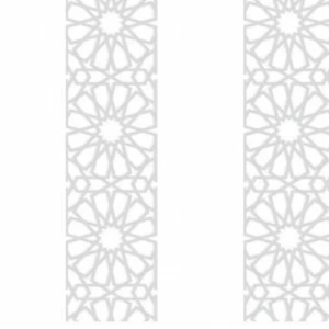 Patterned Wallpaper 15.6m×100cm White and Gray | Luxury line