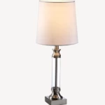  أباجورة طاولات تصميم فاخر، مقاس 45.7×24×24 سم، لون أبيض