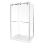 Shower Enclosure Chrome with Rectangular Acrylic Shower Tray, Width 120 cm, Length 90 cm, Height 185 cm | Aldossary Company