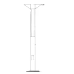 Street lighting pole, high 4 meters, base 600 mm, thickness 4 mm
