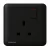 فيش كهرباء مفرد 13 امبير مع مفتاح تشغيل ومؤشر، اسود، 86×86 مم، 250 فولت، ماركة سيمنز (دلتا سيتا)