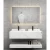 Artificial Marble Double Basin with LED Mirror 120 cm, White With Lead Veins