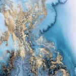 بديل الرخام الصناعي ريزن ألوان متداخلة، أبعاد 122 × 290 سم