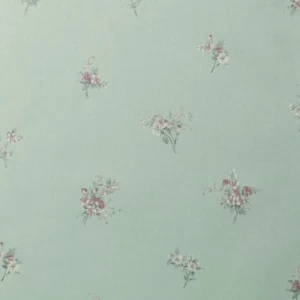 Floral Wallpaper 15.6m×106cm Green with Pink | Luxury line