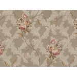 ورق جداري ايطالي مقاس 10 م×1.06 م، لون بيج داكن، موديل 7301