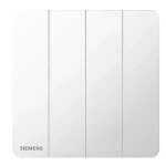 10A 4 Gang Light Switch, White Color, 86x86mm, 250V, Siemens (Delta Peleus)
