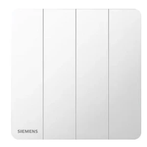 مفتاح انارة رباعي 10 امبير 86×86 مم، ابيض، 250 فولت | Siemens (دلتا بيليوس)