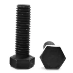 Full Threaded Black Hex Bolt, UNC Grade 5 Size 3/8×2   inch     