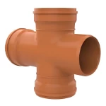 UPVC Double Tee Size 160 mm, Length 217 mm, Orange Color | Cosmoplast