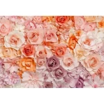 Decorative wall mural floral design, size 366cm × 254 cm, pink color
