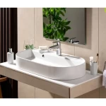 Counter Alta Porcelain Wash Basin 80×42×14.5 cm, White Color
