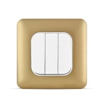 مفتاح انارة ثلاثي دركسيون 10 أمبير، لون ذهبي، 7×7 سم، 250 فولت | سبكترا