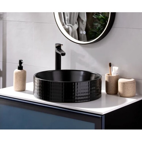 Yari Model Counter Porcelain Basin 40×40×13.5 cm, Matte Black | Abyat Company