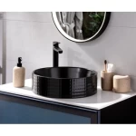 Yari Model Counter Porcelain Basin, Matte Black Color 40×40×13.5 cm
