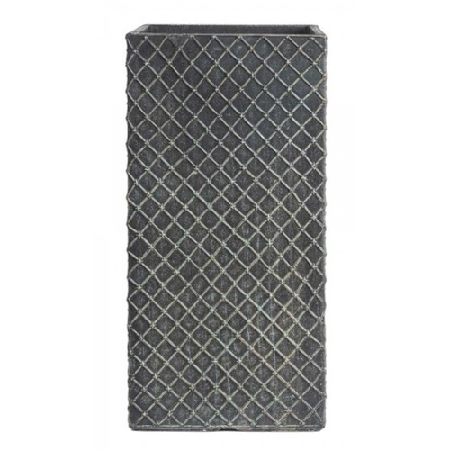 Fiber Cement Pot 80×41 cm Black Long Square Shape | Sultan Garden Center