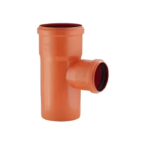UPVC 87.5° Reduced Tee Diameter 110x82 mm, Length 224 mm, Orange Color | Cosmoplast Company