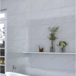 Ceramic Rectangular Marble Wall Tiles, Glossy Surface, 30x60 cm, Thickness 9 mm, White Color | Saudi Ceramics