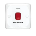 مفتاح كهرباء مفرد ثنائي القطب مع مؤشر ليد 45 امبير ميرا الفنار مقاس 7×7 سم اللون ابيض 