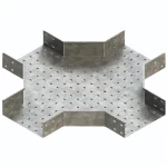Perforated Cable Tray Horizontal Cross, Hot Dip Galvanized Steel, Inside Flange, 2.0mm Thickness, 60mm Side, 450mm Width | BAHRA