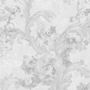 Italian Wallpaper Gray Color Floral Design, Size 10mx0.70m, Model rc17053 | Balbaid Decor Company