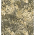 Floral wallpaper, length 10 m, width 0.70 m, olive beige color, model 14020