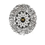 ساعة معدنية مزخرفة اية الكرسي، مقاس 49×49 سم، لون اسود