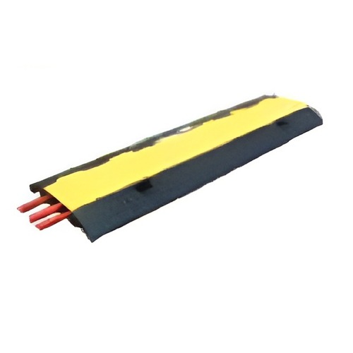 Cable Speed Bump 3 Line 100x30x5 cm Black with Yellow Cover | 