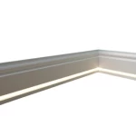 PU Foam Illuminated Skirting, Size 2.44×12 ×1.5 cm, White Color | Zakharef Company