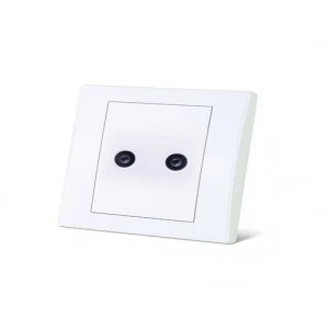 Double Satellite Switch 7x7 cm, White Color | Foutina
