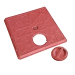 غطاء الفتحات الارضية  الزامل مصنوع من  الكمبوزيت مقاس 328 × 328 مم   حموله خفيفه A30 اللون احمر