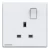 13A 1 Gang Switched Socket with Indicator, White, 86x86mm, 250V, Siemens (Delta Arina)