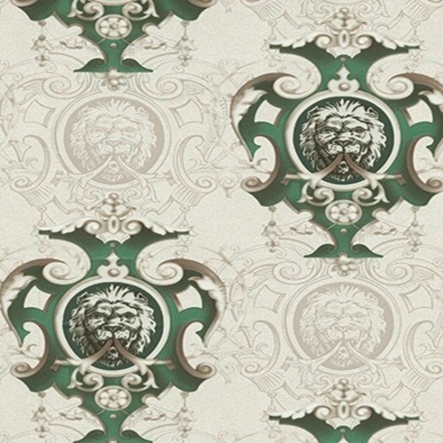 German Quality Venice Collection Wallcovering 5m² Green & White Decorative Finish for Bathrooms