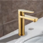Washbasin Tap, Brand Pluto, Gold, Short