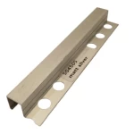 Large Aluminum Square End Accessory, 240 cm Length, 1.2 cm Height, Matte Silver Color
