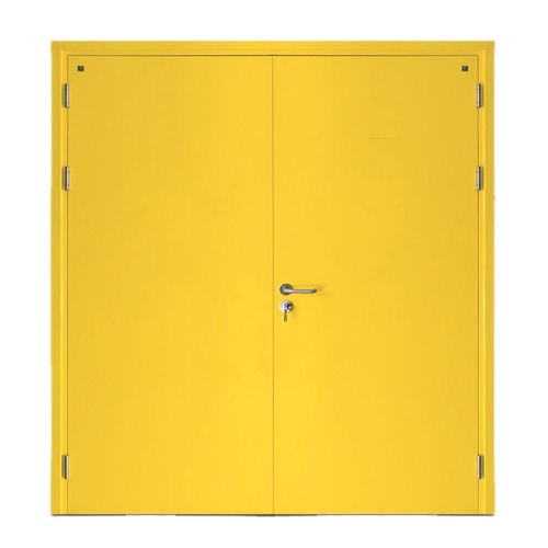Fire Door Model SF/DD Double Leaf 1900×1950 mm Galvanized Steel Yellow | SFFECO