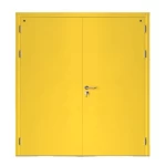 Fire door SFFECO  galvanized steel   without Window  Model SF/DD  Double Door leaf size 1900×1950   mm  Color Yellow