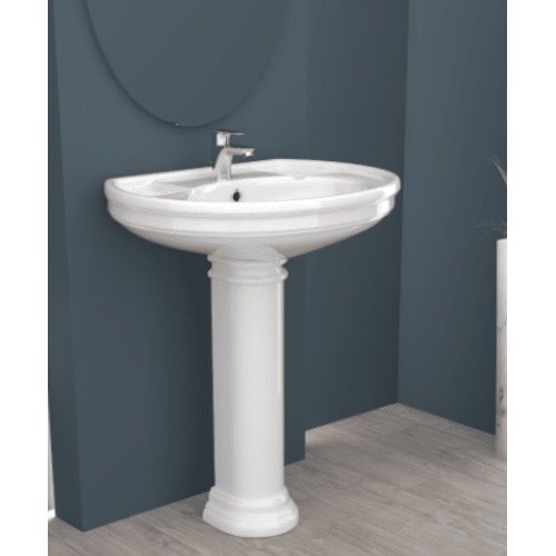 Washbasin With Complete Base Size 54x70.5x85 cm | Saudi Ceramics