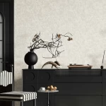 Plain Korean Wallpaper, Beige color with gray veins, 15.6m×106cm