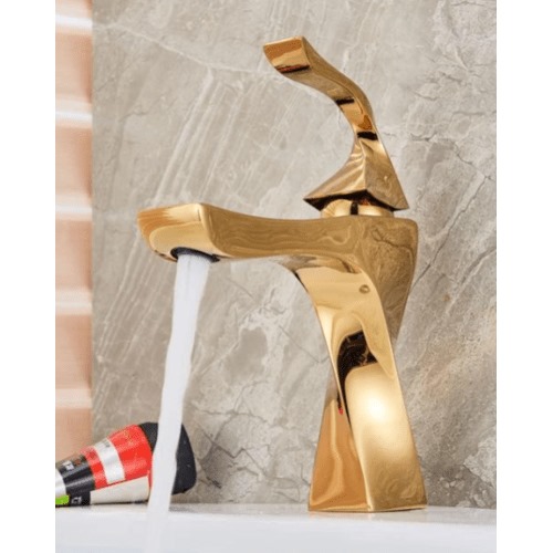 Bathroom Washbasin Mixer Gold, Durable Corrosion Resistant | Prime Alarabia